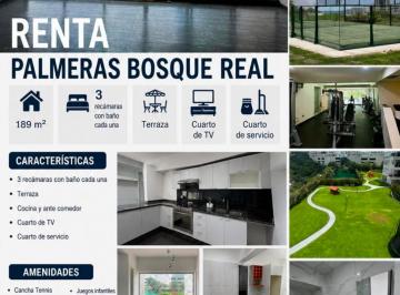 Departamento de 3 habitaciones, Huixquilucan · Departamento Bosque Real Palmeras