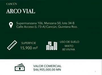 Terreno comercial , Cancún · Arco Vial Cancun