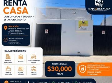 Casa uso de suelo de 4 habitaciones, Zapopan · Corporativo / Oficinas en Renta | Col. El Briseño | Zapopan