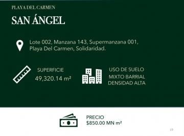 Terreno comercial , Solidaridad · Lote San Angel Playa del Carmen