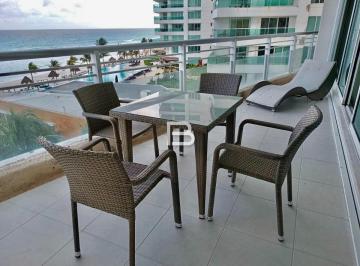 Departamento · 205m² · 2 Recámaras · 1 Estacionamiento · Departamento en Renta en Zona Hotelera Cancun Frente Al Mar Amueblado