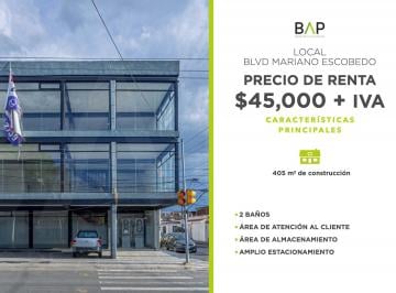 Local comercial , León · Local de 405 m² en Renta en Blvd Mariano Escobedo