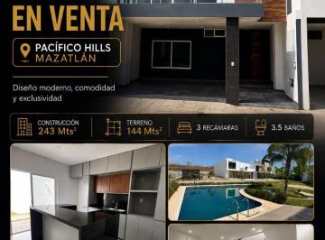 Casa en condominio de 3 habitaciones, Mazatlán · Casa en Venta en Mazatlan, Sinaloa (Pacifico Hills)