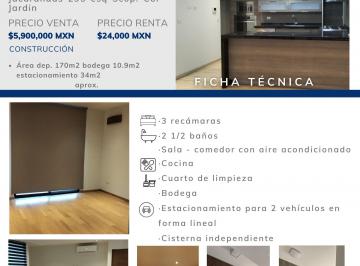 Departamento de 3 habitaciones, San Luis Potosí · Departamento en Renta