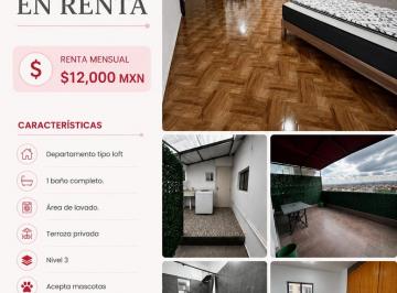 Departamento , Coyoacán · Loft en Renta en Coapa