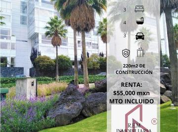 Departamento · 220m² · 3 Recámaras · 2 Estacionamientos · Extraordinario Departamento en Renta, Lomas del Pedregal, con Terraza