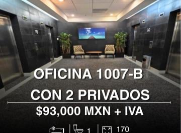 Oficina · 170m² · 4 Estacionamientos · Oficina 1007 - B de 170 m² en Renta en Corp. Malecón - Cancún