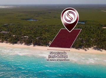 Terreno comercial , Tulum · Lote Comercial con 50 m Lineales de Playa, Doble Frente, en Venta