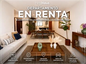 Departamento de 2 habitaciones, Alvaro Obregón · Departamento en Renta en Desierto de Los Leones, San Ángel Inn