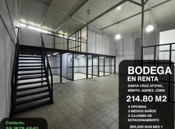 Bodega comercial , Benito Juárez · Bodega con Oficinas Colonia Santa Cruz Atoyac, Benito Juarez