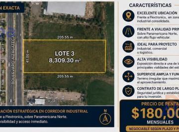 Terreno / Lote · 8309m² · Terreno en Renta en Carretera Panamericana Frente a Flextronics