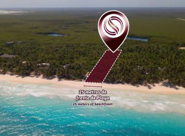 Terreno comercial , Tulum · Terreno Unifamiliar Frente a La Playa con Doble Acceso, en Venta