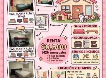Departamento compartido de 3 habitaciones, Zapopan · Cuartos Amueblados en Renta