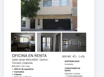 Oficina en renta de 300 m² en el Centro de Torreón · Oficina en Renta de 300 m² en El Centro de Torreón