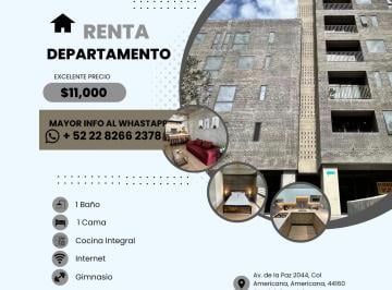 Departamento de 1 habitación, Guadalajara · Departamento Loft Amplio | Col Americana