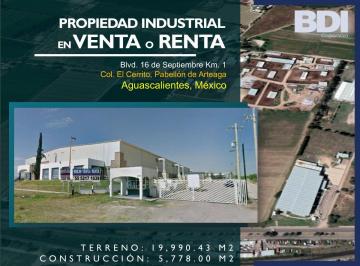 Nave industrial , Pabellón de Arteaga · Nave Industrial en Venta o Renta en Pabellón de Arteaga, Aguascalientes | 5,778 m²