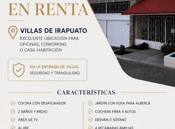 Casa de 5 habitaciones, Irapuato · Renta en Casa Entrando a Villas de Irapuato