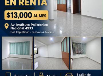 Oficina Renta de 2 habitaciones · Oficina en Renta $13 Mil Al Mes en Av Politécnico Nacional