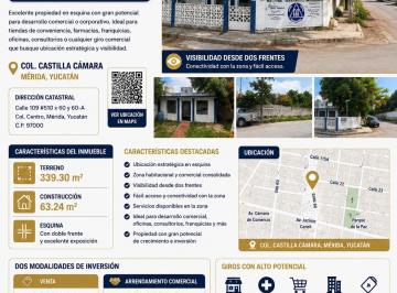 Inmueble productivo urbano de 1 habitación, Mérida · Propiedad Comercial U Habitacional Esquina