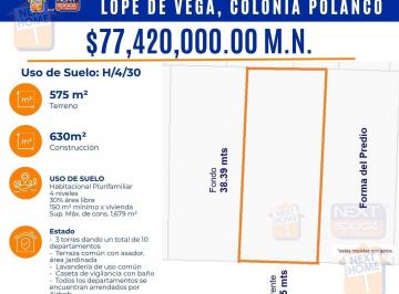 Terreno / Lote · 575m² · Terreno Polanco V Seccion H4/30