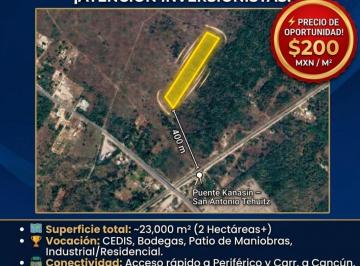 Terreno / Lote 23000m² Venta Pueblo Kanasin · Venta Tablaje 20484