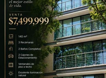 Departamento de 3 habitaciones, Coyoacán · Departamento en Venta en Parque San Andrés Coyoacan de 140 m² con 3 Recámaras