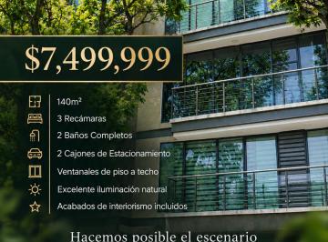 Departamento de 3 habitaciones, Coyoacán · Departamento en Venta en Parque San Andrés Coyoacan de 140 m² con 3 Recámaras