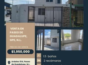 Casa de 2 habitaciones, Guadalupe · Venta Casa Paseo de Guadalupe Santa Cruz, Guadalupe Nl