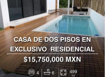 Casa · 374m² · 4 Recámaras · 3 Estacionamientos · Casa Katan 29 de 499 m² en Venta en Country Club, Cancún