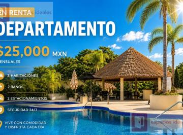 Departamento · 105m² · 3 Recámaras · 2 Estacionamientos · Departamento Renta Taina Cancun