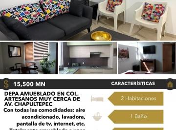 Departamento de 2 habitaciones, Guadalajara · Departamento Amueblado en Renta Cerca de Chapultepec
