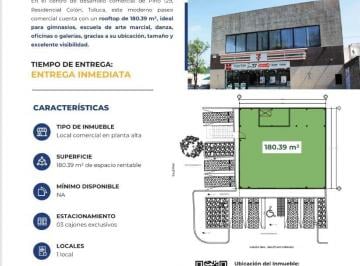 Local en centro comercial , Toluca · Local Comercial en Planta Alta en Renta, Superficie de 180.39 m² 3 Cajones de Estacionamiento Exclus