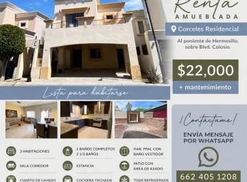 Casa de 3 habitaciones, Hermosillo · Casa en Renta | Corceles Residencial | Al Poniente Hmo