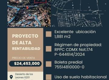 Terreno / Lote , Alvaro Obregón · San Bartolo Ameyalco, Terreno en Venta