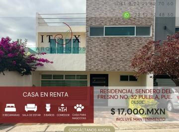 Casa en condominio de 3 habitaciones, Puebla · Casa en Renta Residencial Sendero del Fresno