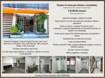 Oficina , Coyoacán · Renta de Oficinas Enfrente del Hospital Polar San José Cerca de Mitikah