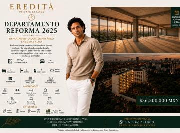 Departamento de 3 habitaciones, Miguel Hidalgo · Reforma 2625 | Arquitectura Suspendida Entre Ciudad y Naturaleza