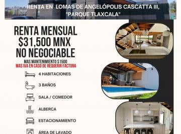 Casa de 7 habitaciones, San Andrés Cholula · Renta Parque Tlaxcala Cacastla Lomas de Angelopolis