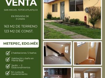 Casa de 2 habitaciones, Metepec · Casa en Venta, Metepec Edo de Méx.