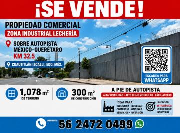 Bodega comercial , Cuautitlán Izcalli · Vendo Bodega Pie de Carretera, Lechería Cuautitlán Izcali