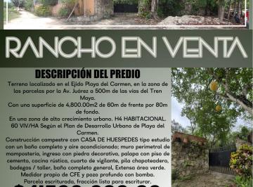 Rancho de 1 habitación, Solidaridad · Rancho en Venta