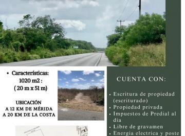 Terreno / Lote · 1020m² · Terreno en Venta en Kantoyna, Mérida Yucatán