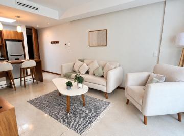 Sala y cocina al fondo · Depto 1 Rec. 56 m² Listo Para Escriturar — Central Park, Playa del Carmen