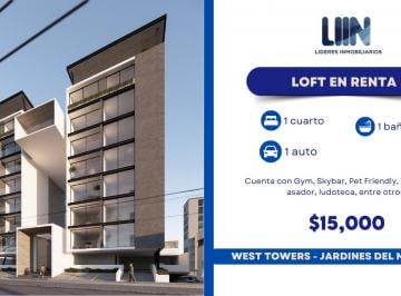 Departamento de 1 habitación, León · Loft en Renta West Towers - Jardines del Moral