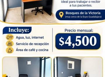 Oficina , Guadalajara · Oficina de 6 m² en Renta en Bosques de La Victoria