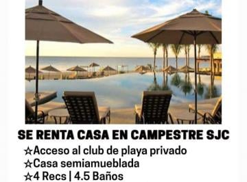 Casa en condominio · 4 Recámaras · 2 Estacionamientos · Se Renta Casa Semiamueblada, Acceso Al Club de Playa con Albercas