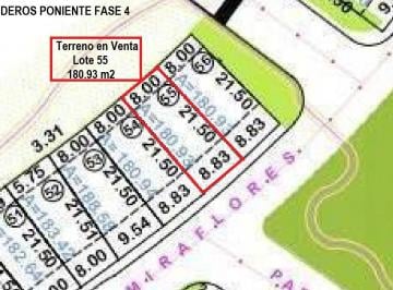 Terreno / Lote · 1m² · 2 Estacionamientos · Terreno en Venta, 180.93 m², Lote 55, Senderos Poniente, Ciudad Mayakobá, Playa del Carmen