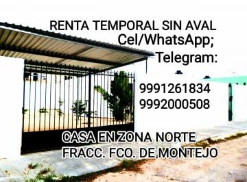 Casa de 2 habitaciones, Mérida · Alquila Desde un Mes Sin Aval Casa Cerca de Periferico Norte