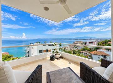 Departamento · 115m² · 2 Recámaras · 1 Estacionamiento · Departamento en Renta en Amapas Puerto Vallarta | Las Peñas de Teresa 401 con Vista Al Mar