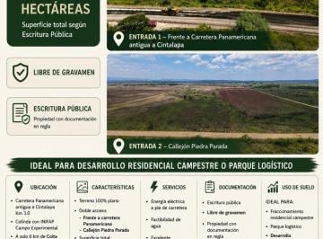 Terreno / Lote en Venta Barrio San Antonio · 18.3737 Hectáreas en Venta | Ocozocoautla, Chiapas